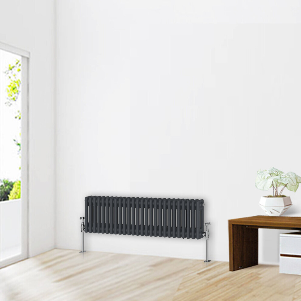 Nrg (300 X 1190Mm-2 Column) Traditional Anthracite Cast Iron Style Radiator