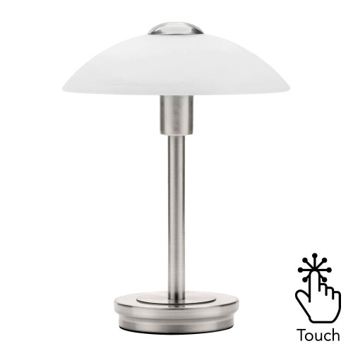 Litecraft Table Lamp Touch Base With Alabaster Shade Nickel - 2 Pack 2