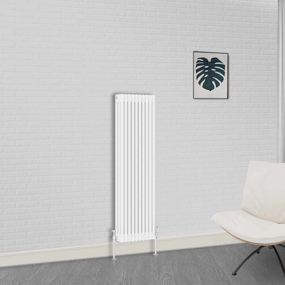 (1500 x 470mm-3 Column) NRG Traditional White Bathroom Cast Iron Radiator