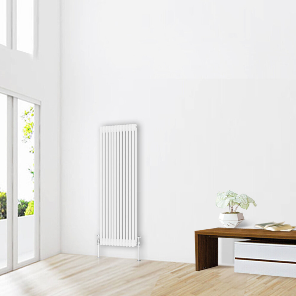 (1500 x 560mm-2 Column) NRG Traditional White Bathroom Cast Iron Radiator