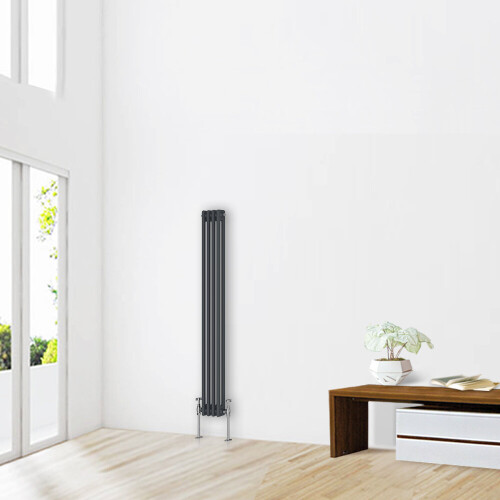 NRG (1500 x 200mm-2 Column) NRG Traditional Anthracite Cast Iron Style Radiator