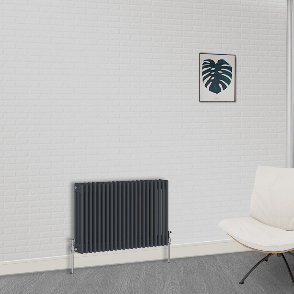 (600 x 1010mm-3 Column) NRG Traditional Anthracite Cast Iron Style Radiator