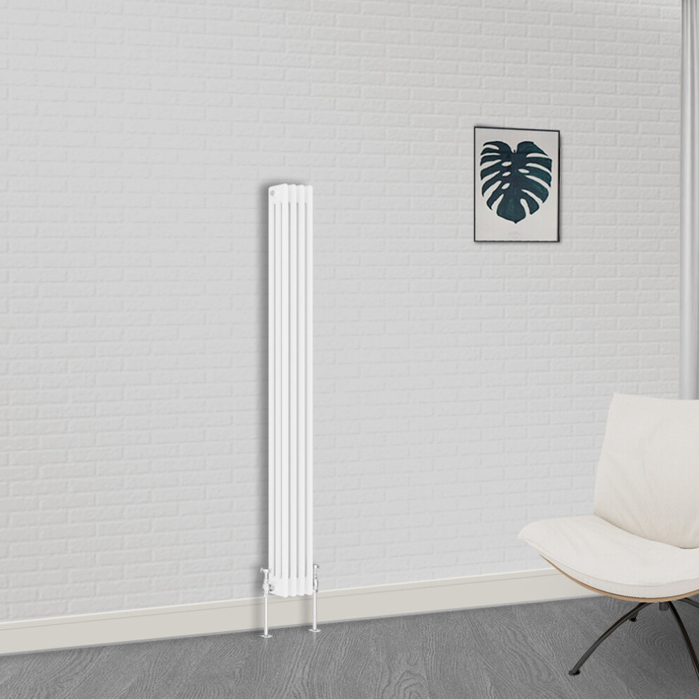 Nrg (1800 X 200Mm-3 Column) Traditional Bathroom Cast Iron Radiator White