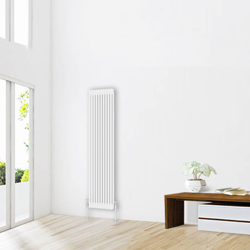 (1800 x 470mm-2 Column) NRG Traditional White Bathroom Cast Iron Radiator