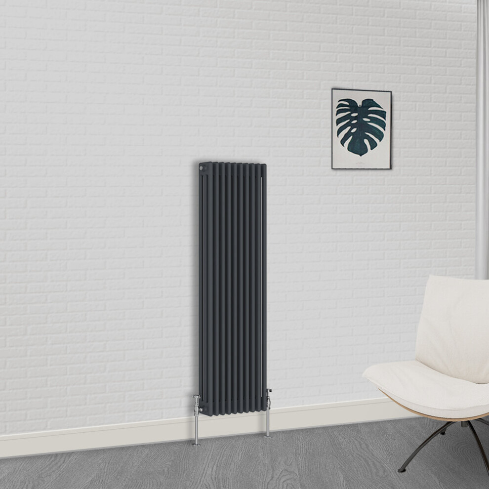 (1500 x 470mm-3 Column) NRG Traditional Anthracite Cast Iron Style Radiator