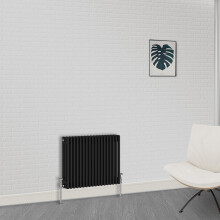 (600 x 830mm-3 Column) NRG Traditional Black Horizontal Vertical Bathroom Cast Iron Radiator