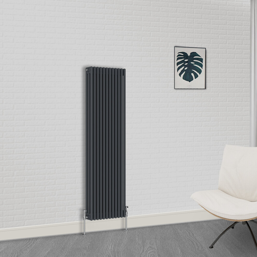 (1800 X 560Mm-3 Column) Nrg Traditional Anthracite Cast Iron Style Radiator 5059490121622