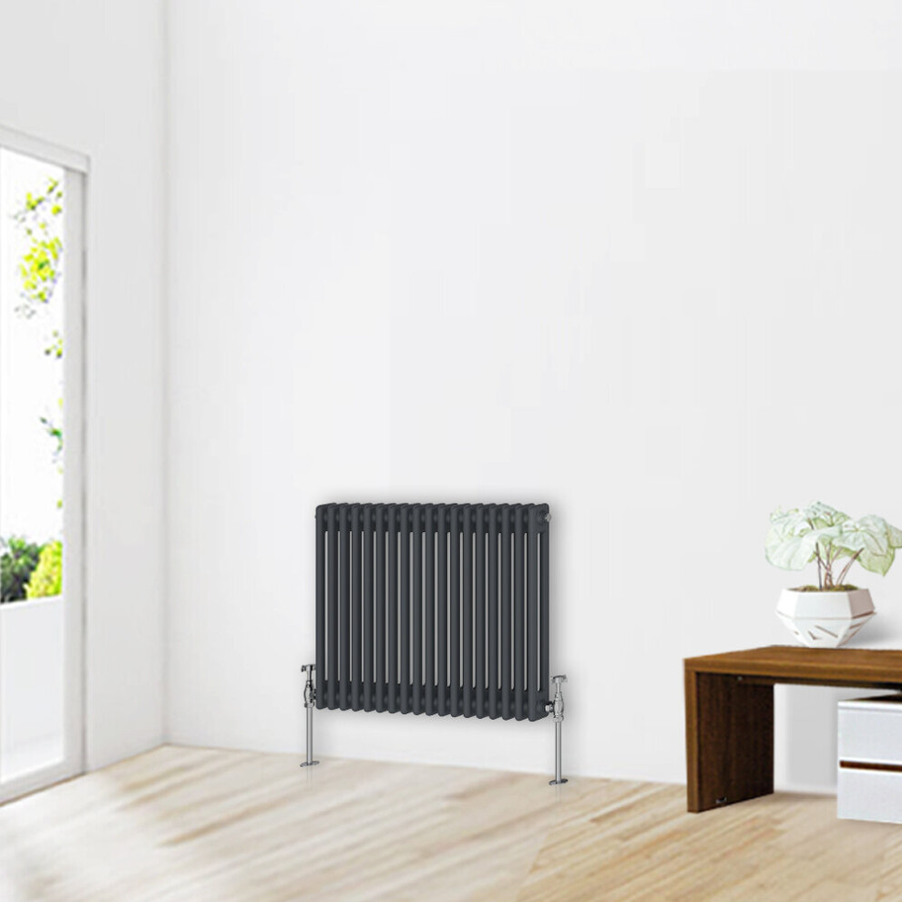 (600 x 830mm-2 Column) NRG Traditional Anthracite Cast Iron Style Radiator