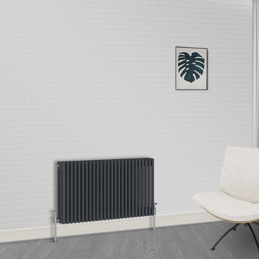 Nrg (600 X 1190Mm-3 Column) Traditional Anthracite Cast Iron Style Radiator