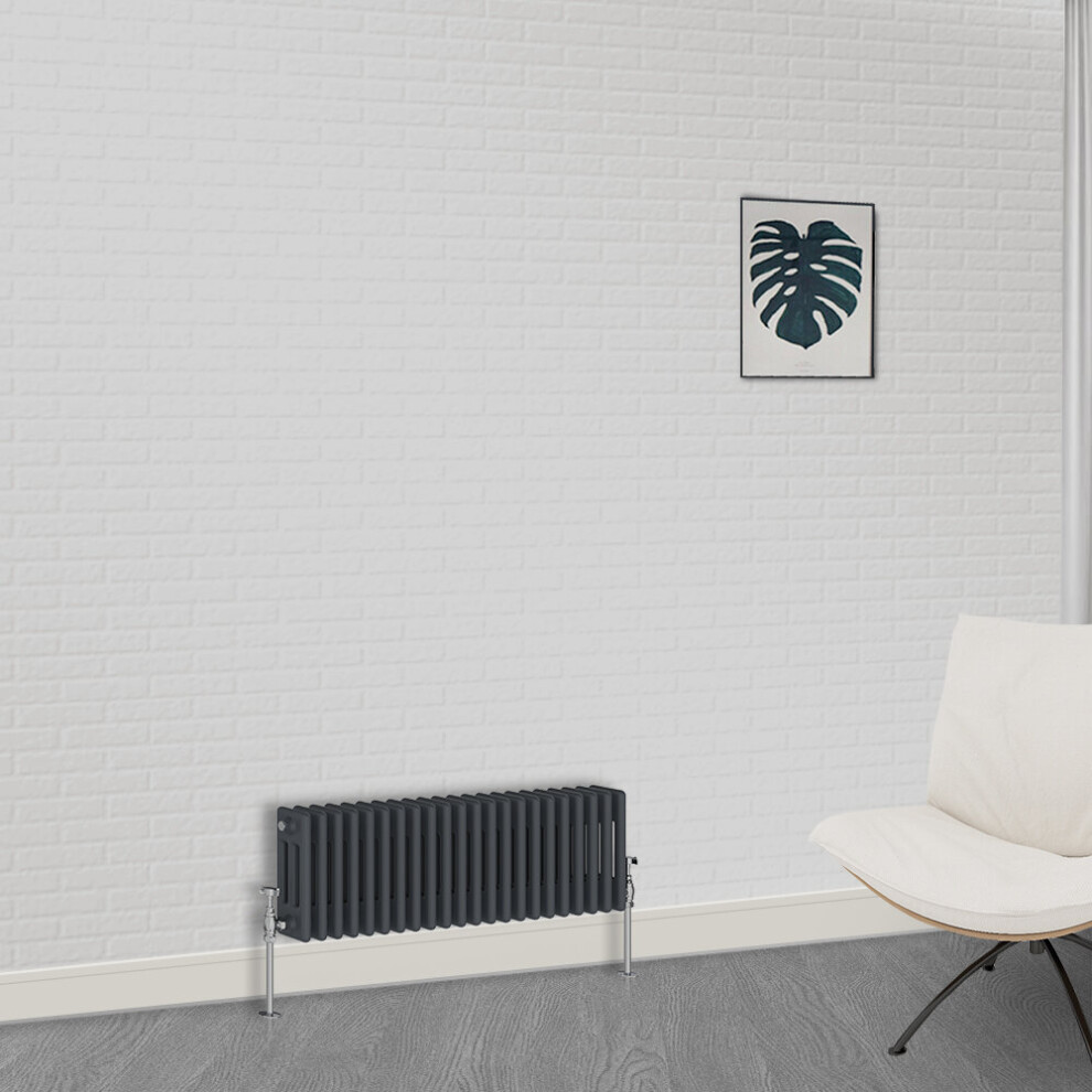 Nrg (300 X 1010Mm-3 Column) Traditional Anthracite Cast Iron Style Radiator