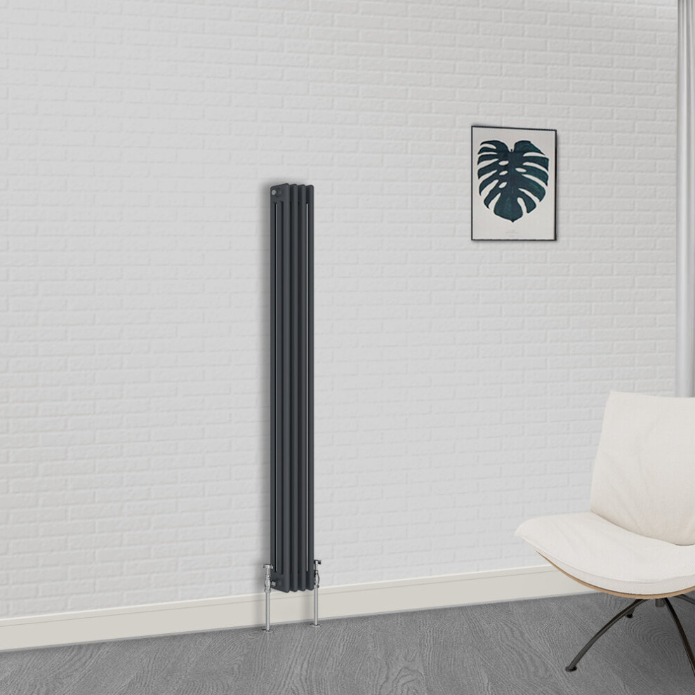 Nrg (1800 X 200Mm-3 Column) Traditional Cast Iron Style Radiator Anthracite