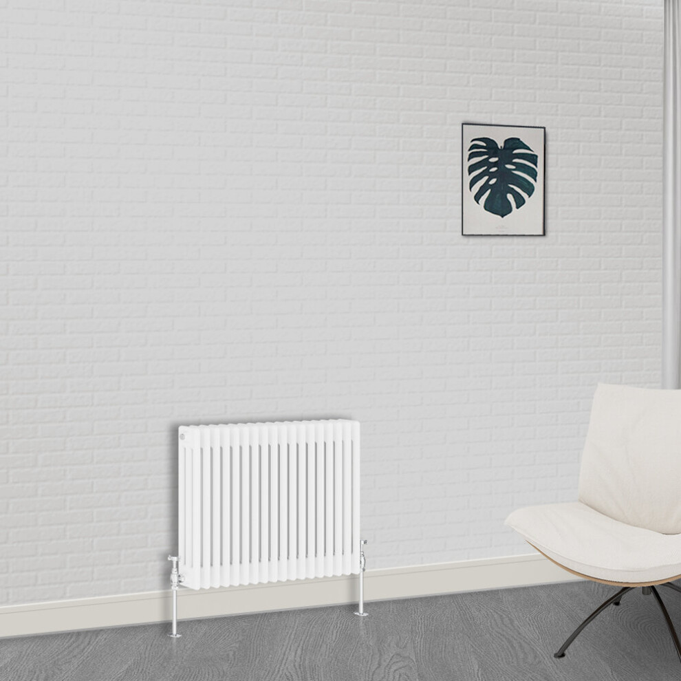 (600 x 830mm-3 Column) NRG Traditional White Bathroom Cast Iron Radiator