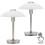 Litecraft Table Lamp Touch Base With Alabaster Shade Nickel - 2 Pack 1