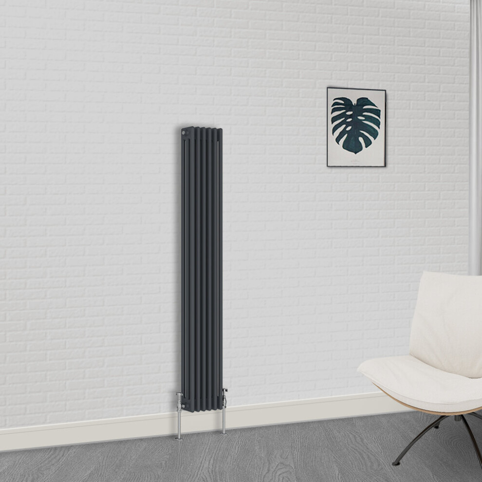 Nrg (1800 X 290Mm-3 Column) Traditional Cast Iron Style Radiator Anthracite