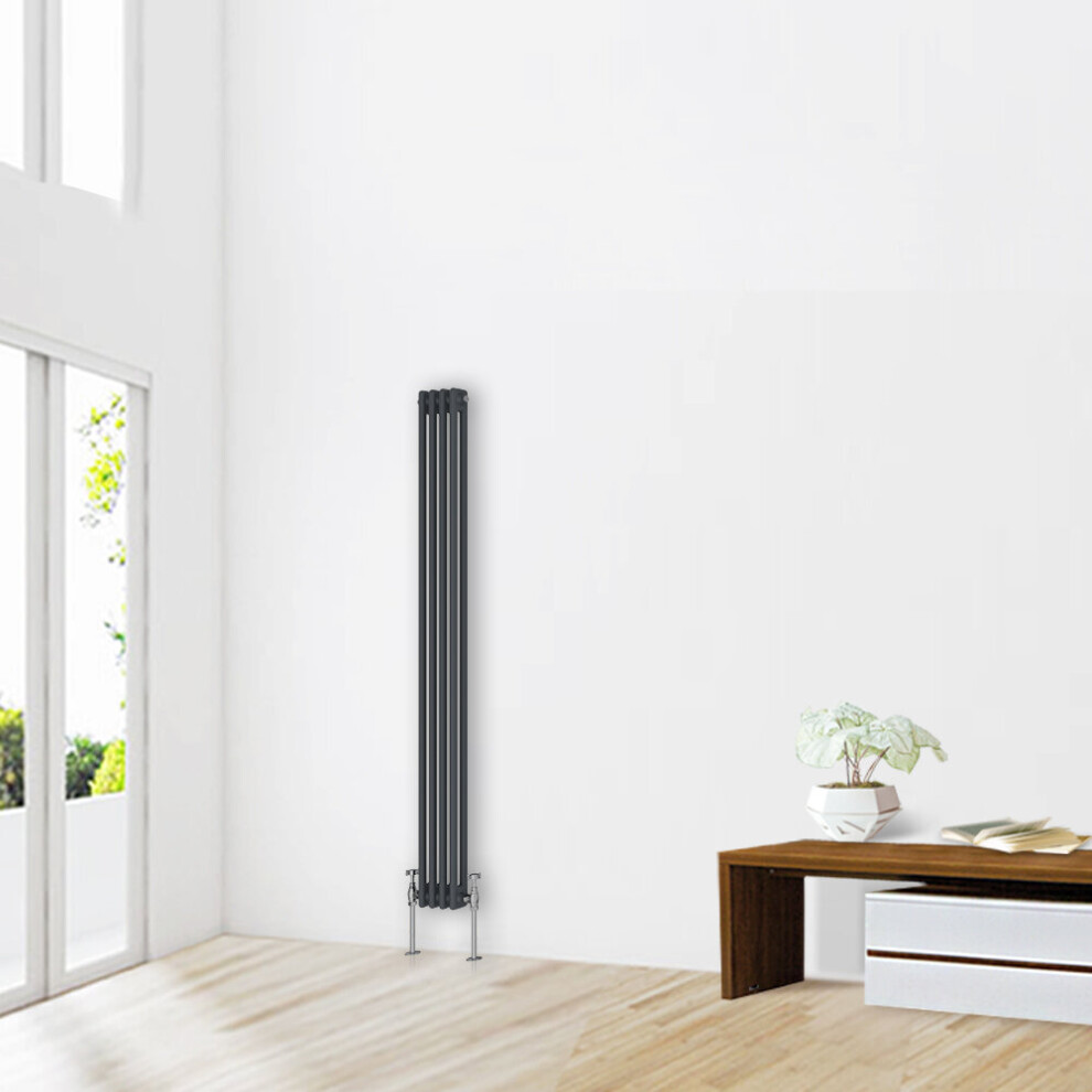 Nrg (1800 X 200Mm-2 Column) Traditional Cast Iron Style Radiator Anthracite