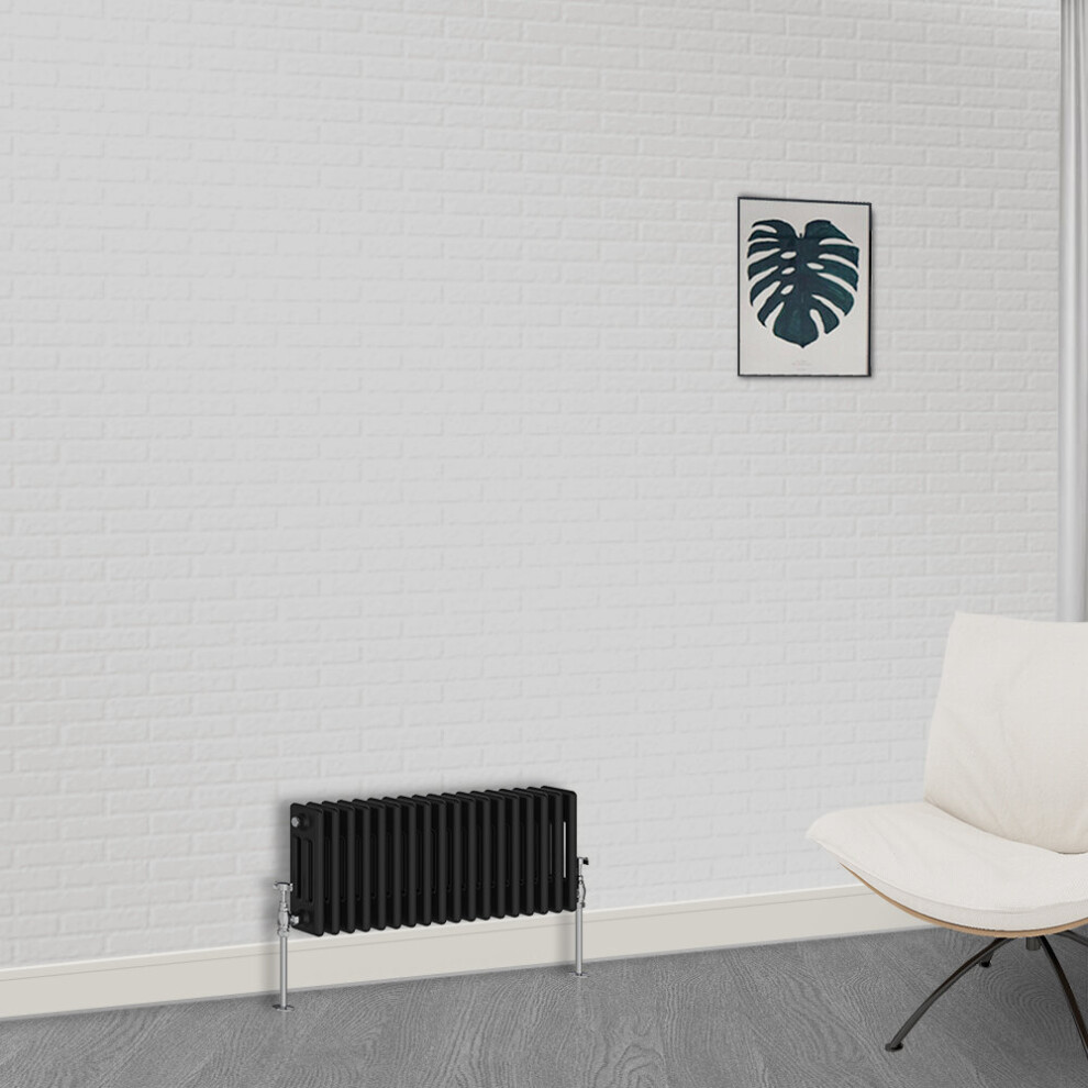 Nrg (300 X 830Mm-3 Column) Traditional Black Horizontal Vertical Bathroom Cast Iron Radiator