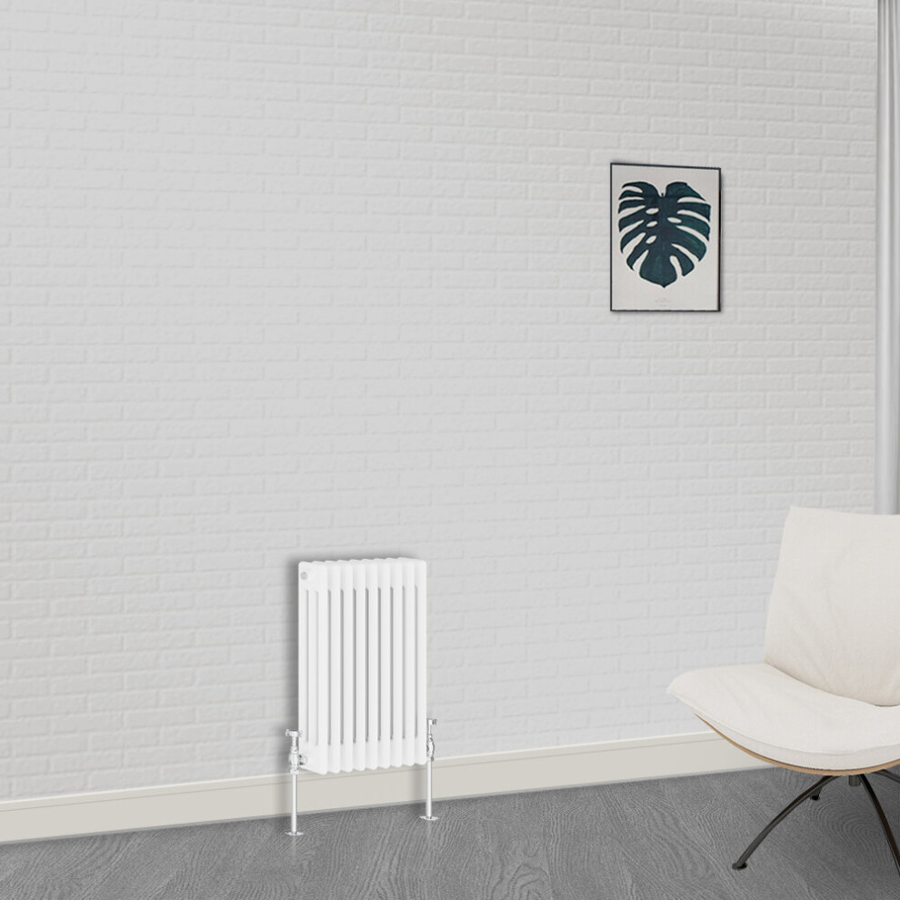 (600 x 425mm-3 Column) NRG Traditional White Bathroom Cast Iron Radiator