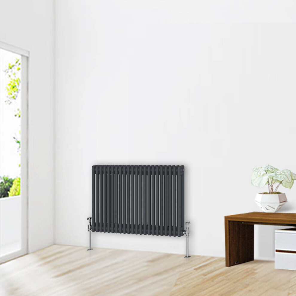 Nrg (600 X 1010Mm-2 Column) Traditional Anthracite Cast Iron Style Radiator