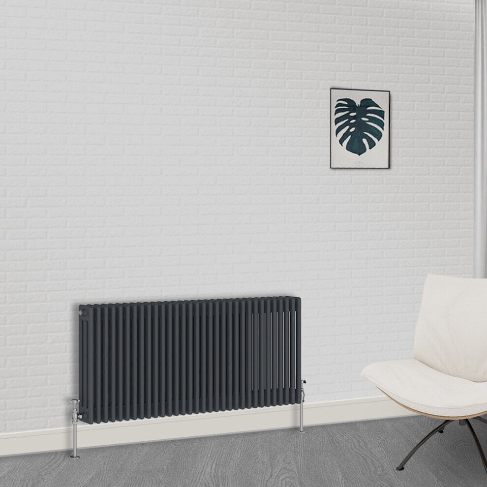 (600 x 1460mm-3 Column) NRG Traditional Anthracite Cast Iron Style Radiator