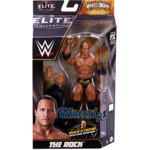 Mattel WWE The Rock WrestleMania Elite Actiefiguur met Accessoire & "Mean" Gene Okerlund Bouwfiguur Onderdelen, 6-inch