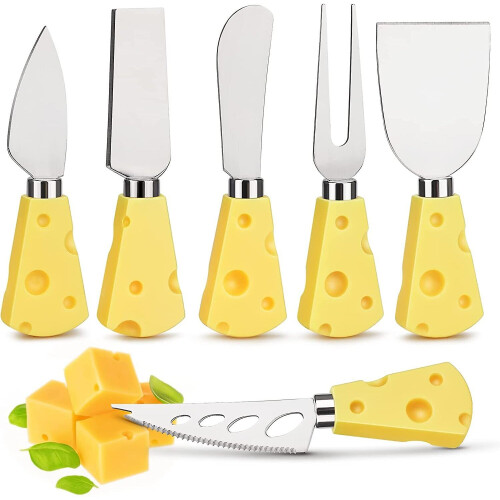 Cheese Knife Set 6pcs Stainless Steel Cheese Cutter With Plastic Handle