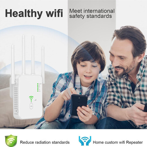 (White) Wifi Extender Repeater 1200mpbs Wireless Signal Booster Internet Amplifier 2