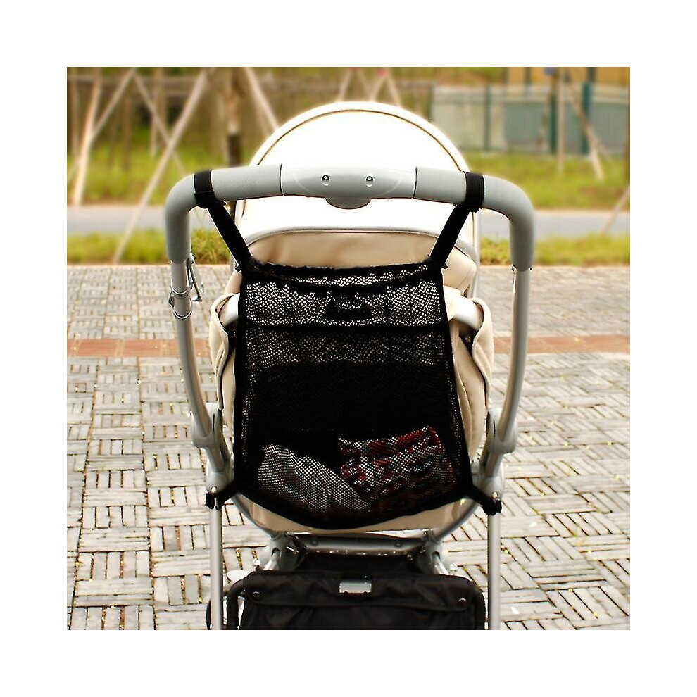 Stroller Mesh Pocket Baby Trolley Mesh Net Pocket Bottle Diaper Storage Bag