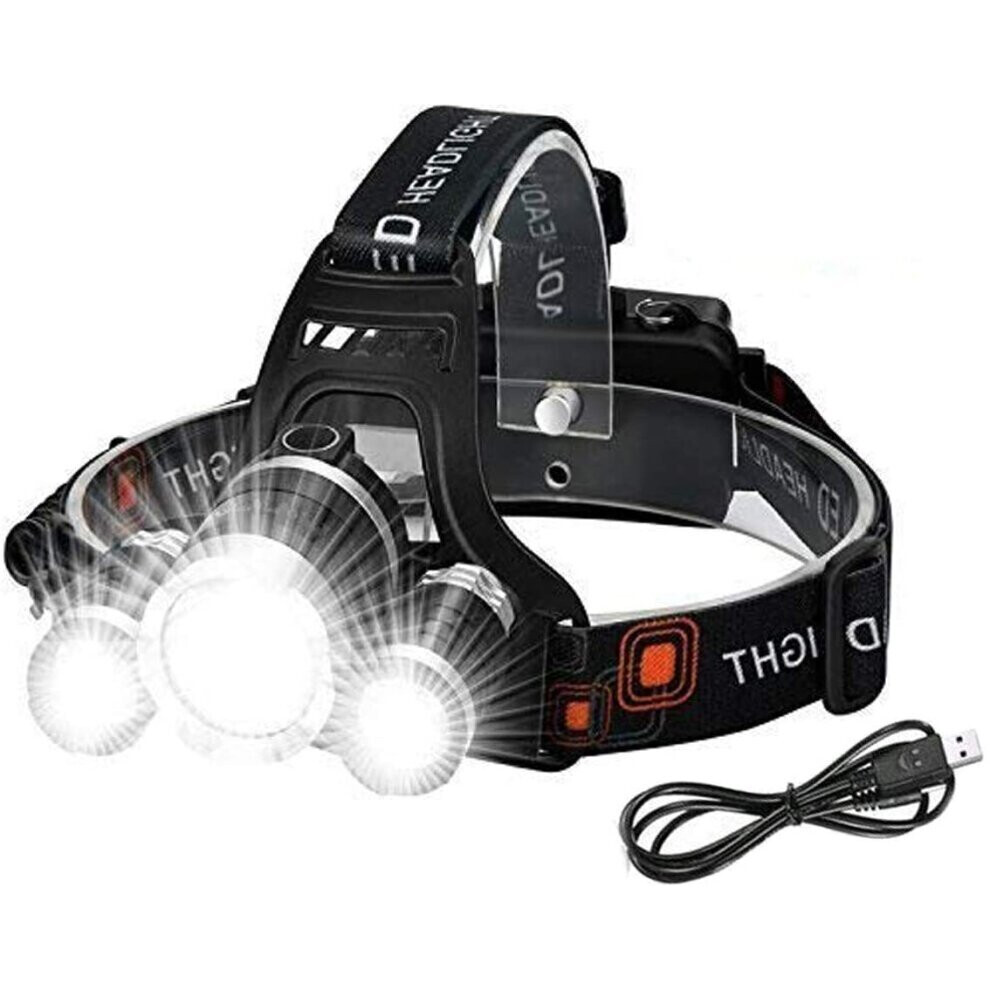 LED Head Torch Super Bright Headlamp Rechargeable Headlight Flashlight