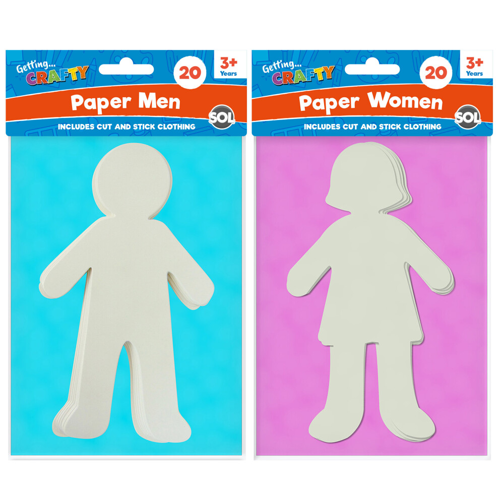 40 Paper People Cut Outs for Kids Arts and Crafts (Boys and Girls)