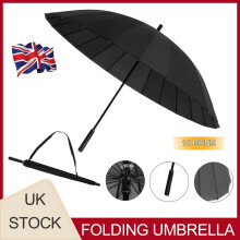 Umbrella Unisex Super Strong Windproof 24 Ribs Stormproof Folding
