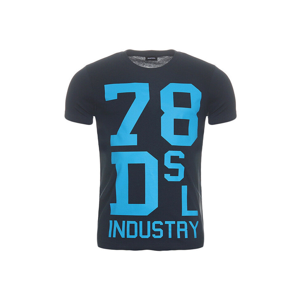 Diesel (Navy, M) T Diego Nd Mens T Shirt Short Sleeve Blue