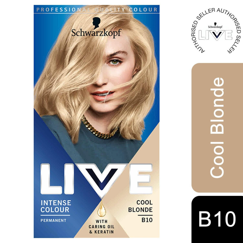 (B10 Cool Blonde) Schwarzkopf Live Intense Colour Permanent Hair Dye