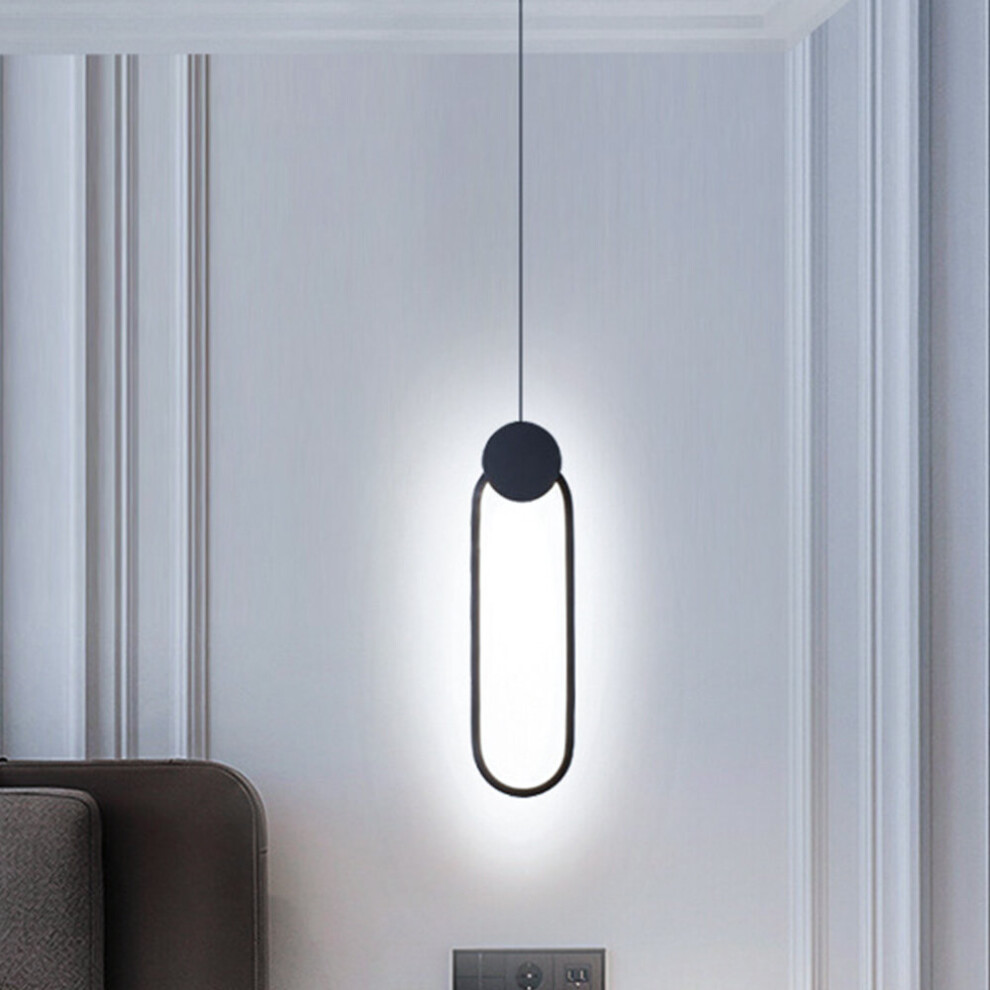 Creative Nordic Pendant Lamp Stylish Modern Pendant Light Led Minimalist (Black) Hanging Light Indoor Hanging Lamp Cold White for Bedroom Cafe Office