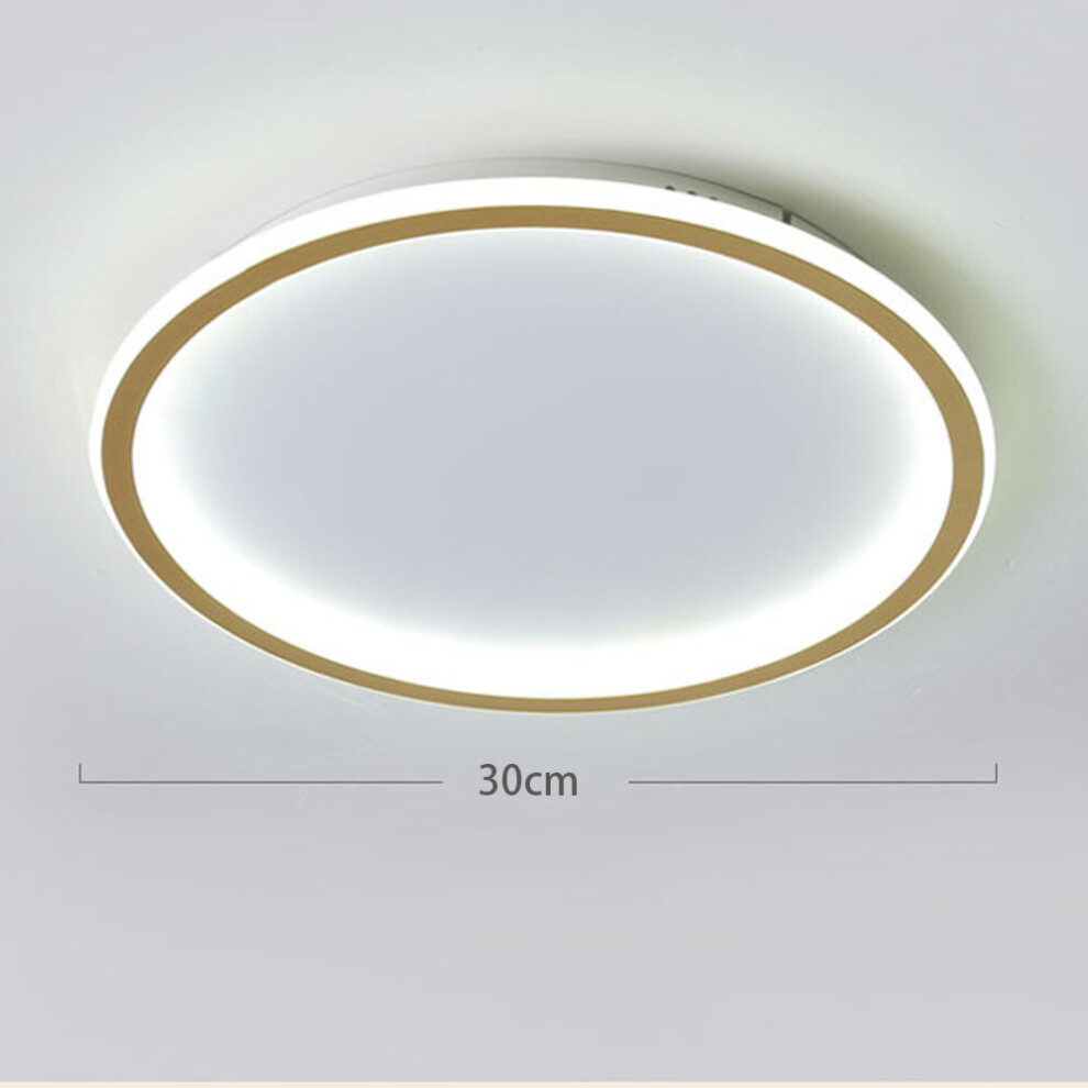 Led Ceiling Light Gold, ?30CM Round Ceiling Lamp Modern Minimalist Ceiling Light for Kitchen, Hallway, Office, Porch Cold White