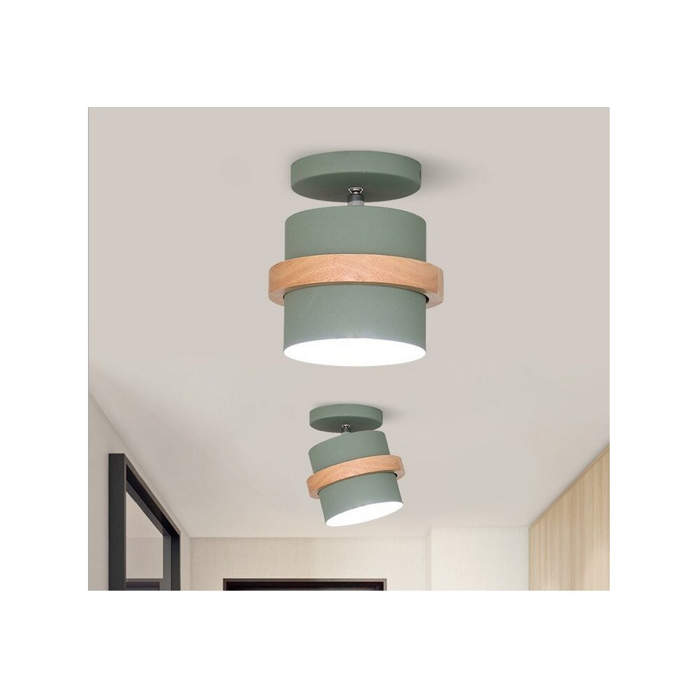 2PCS-Nordic Ceiling Lamp Retro Vintage Ceiling Light Modern Ceiling Light Simple Chandelier-(Green) E27 Bulb
