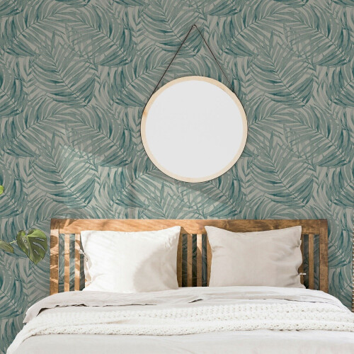 Arthouse Tropical Leaf Wallpaper Sage Green Arthouse 925100 2