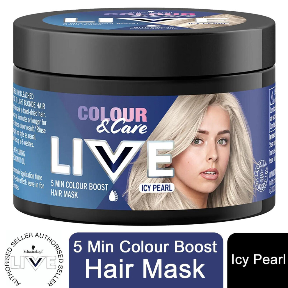 Schwarzkopf Colour Live Icy Pearl 5-Min Colour Boost Hair Mask, 150 ml