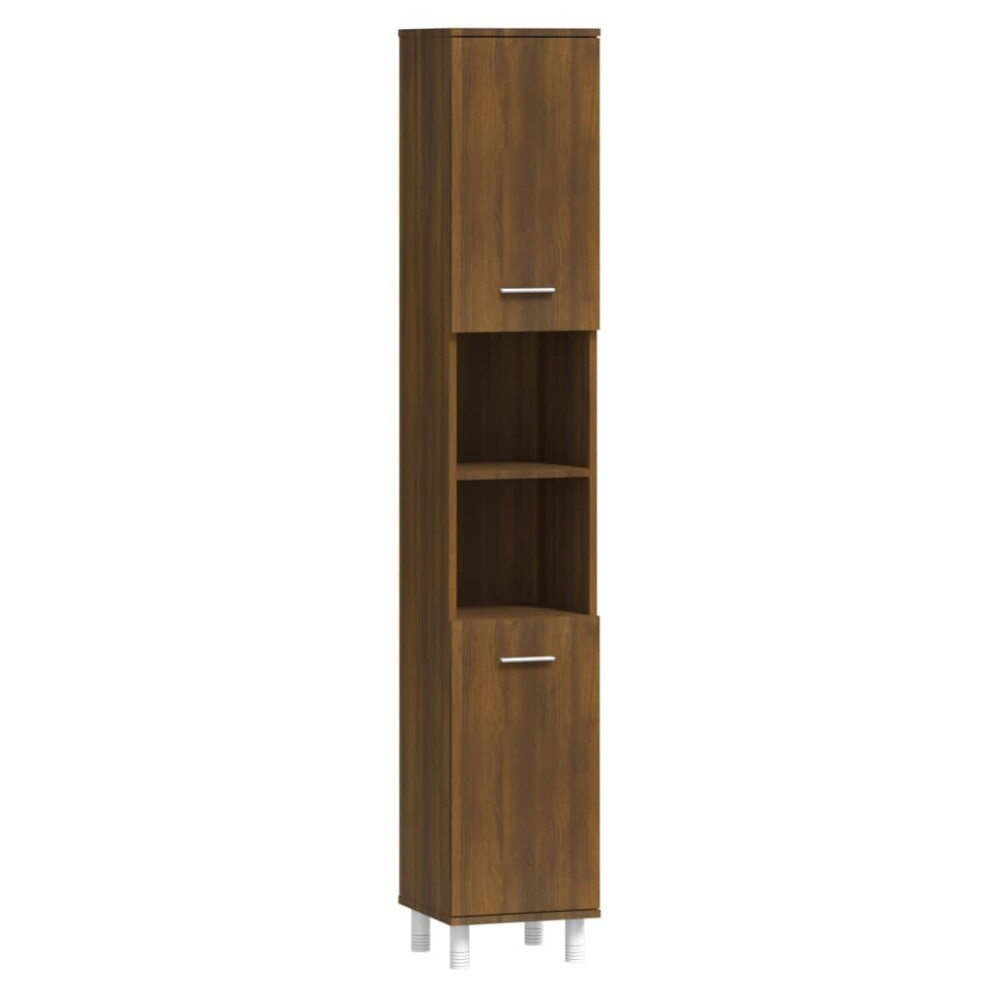 (brown oak) vidaXL Bathroom Cabinet Engineered Wood Cupboard Storage Rack Multi Colours