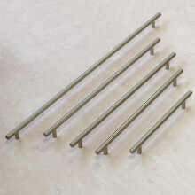 (277mm Fixing Hole) Brushed Nickel T Bar Kitchen Cabinet Handles