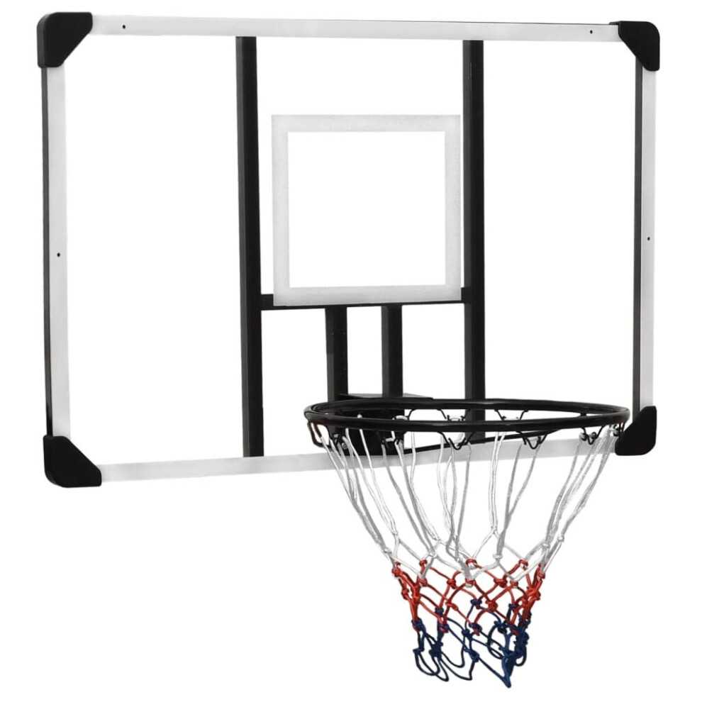 (106 x 69 x 3 cm) vidaXL Basketball Backboard Transparent Wall-Mounted Hoop Board Multi Sizes