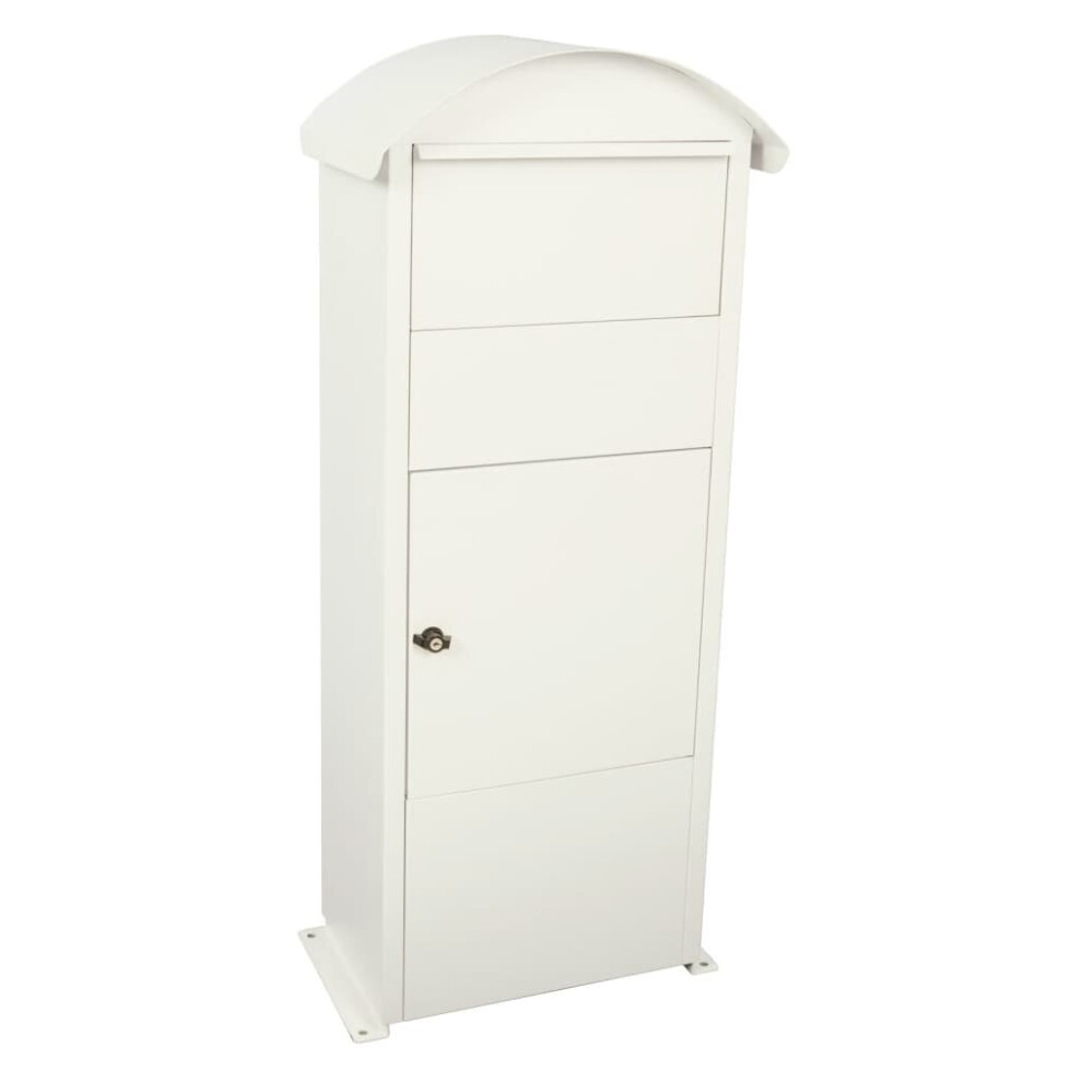 V-Part White/Anthracite () Parcel Mailbox Victorian Lock Letter Box Wall Post Box Anthracite Small