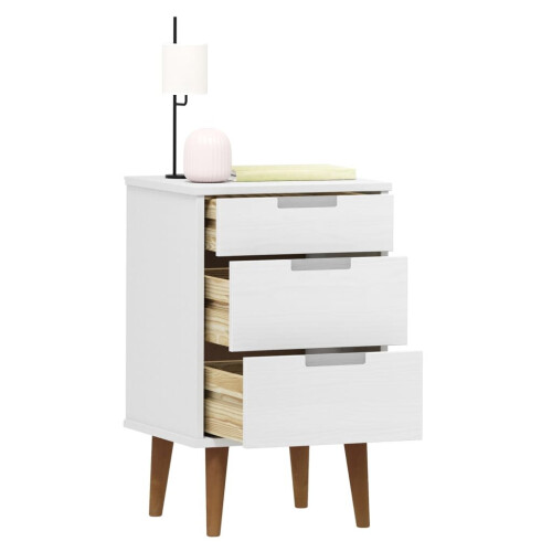 VidaXL (white) vidaXL Bedside Cabinet Bedroom Side Table Nightstand Bed Table Solid Wood Pine 2