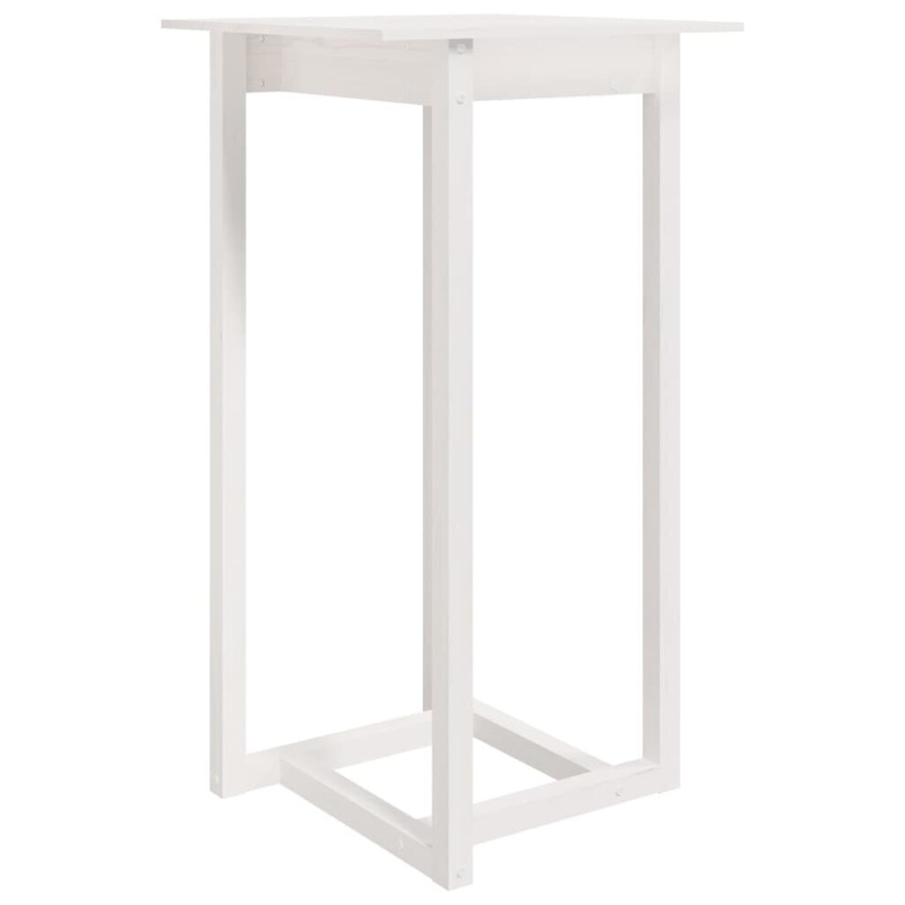 Vidaxl Bar Table White 60x60x110cm Solid Pine Wood - White - Image 2