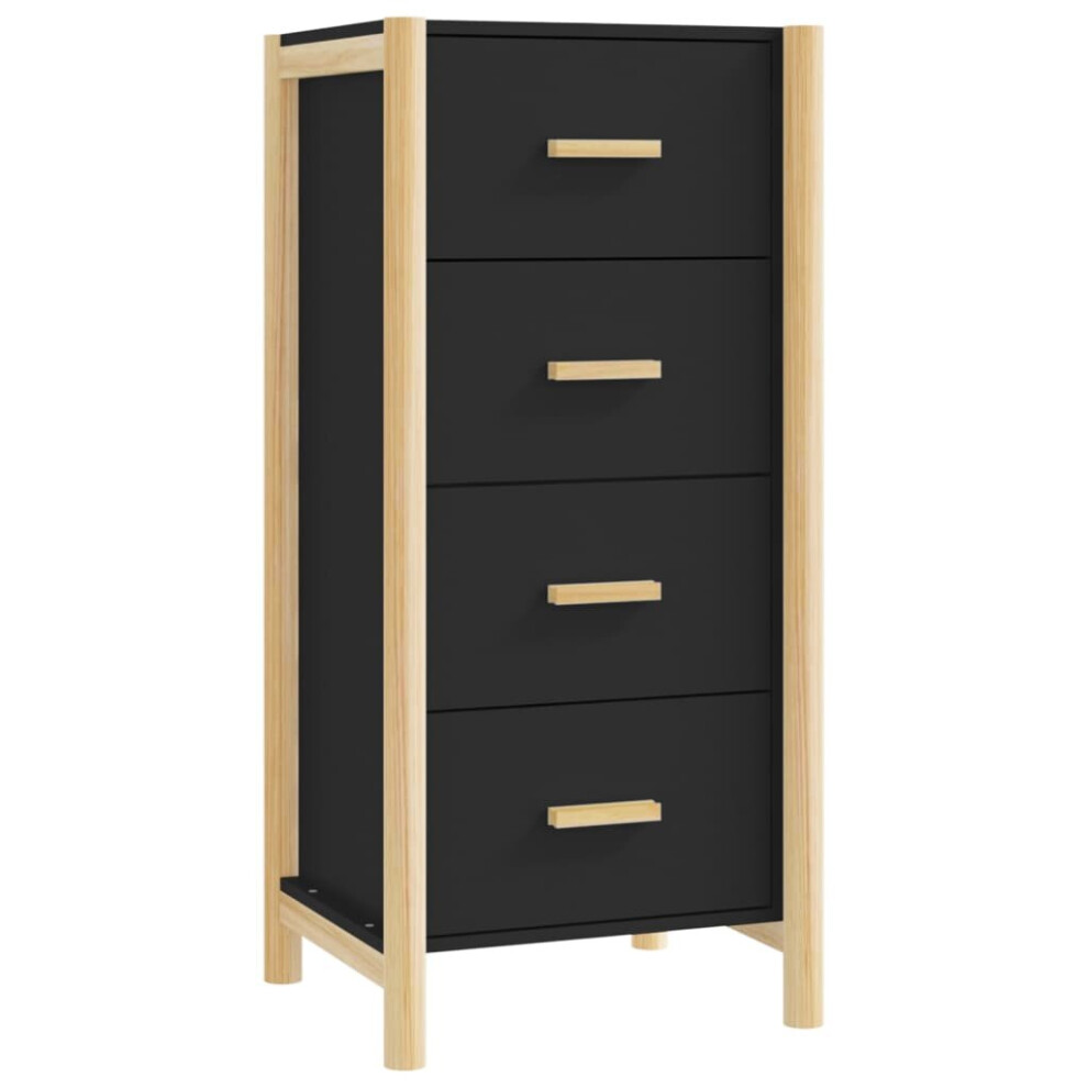 (black) vidaXL Highboard Engineered Wood Indoor High Sideboard Cupboard Multi Colours