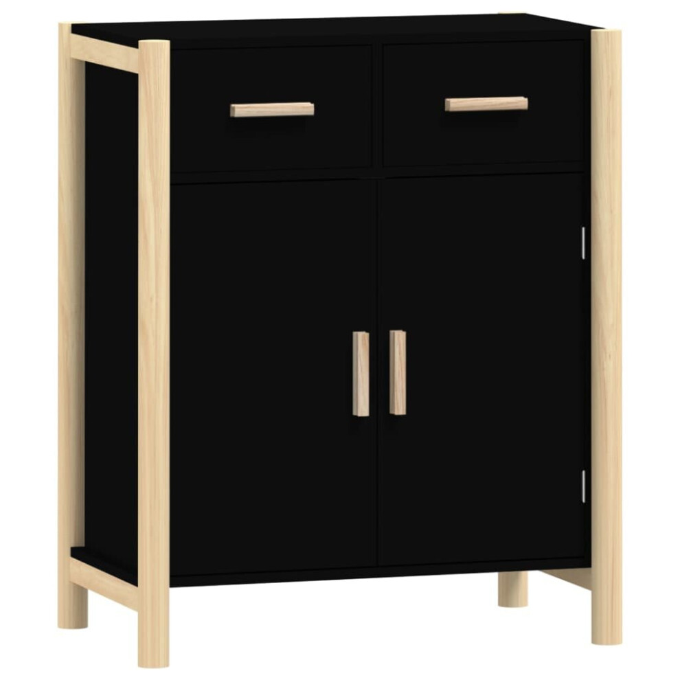 (black) vidaXL Sideboard Storage Side Cabinet Cupboard Home Organiser Engineered Wood