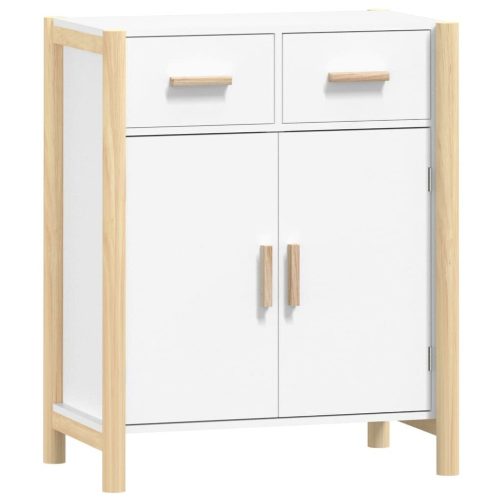 (white) vidaXL Sideboard Storage Side Cabinet Cupboard Home Organiser Engineered Wood