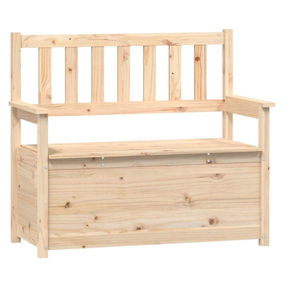 Vidaxl (Brown) Solid Wood Pine Bench Wooden Storage Bench Seating Chair Multi Colours