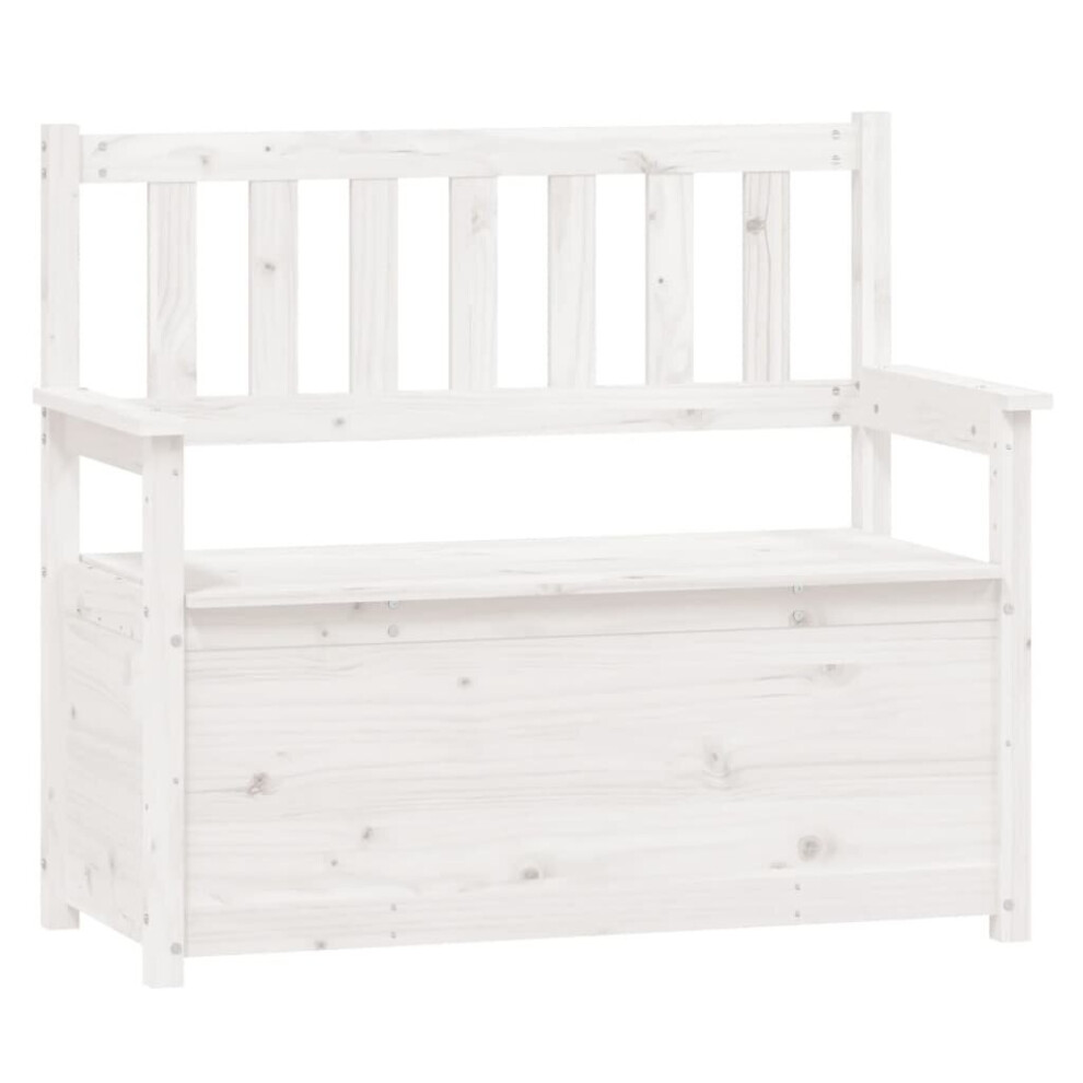 Vidaxl (White) Solid Wood Pine Bench Wooden Storage Bench Seating Chair Multi Colours