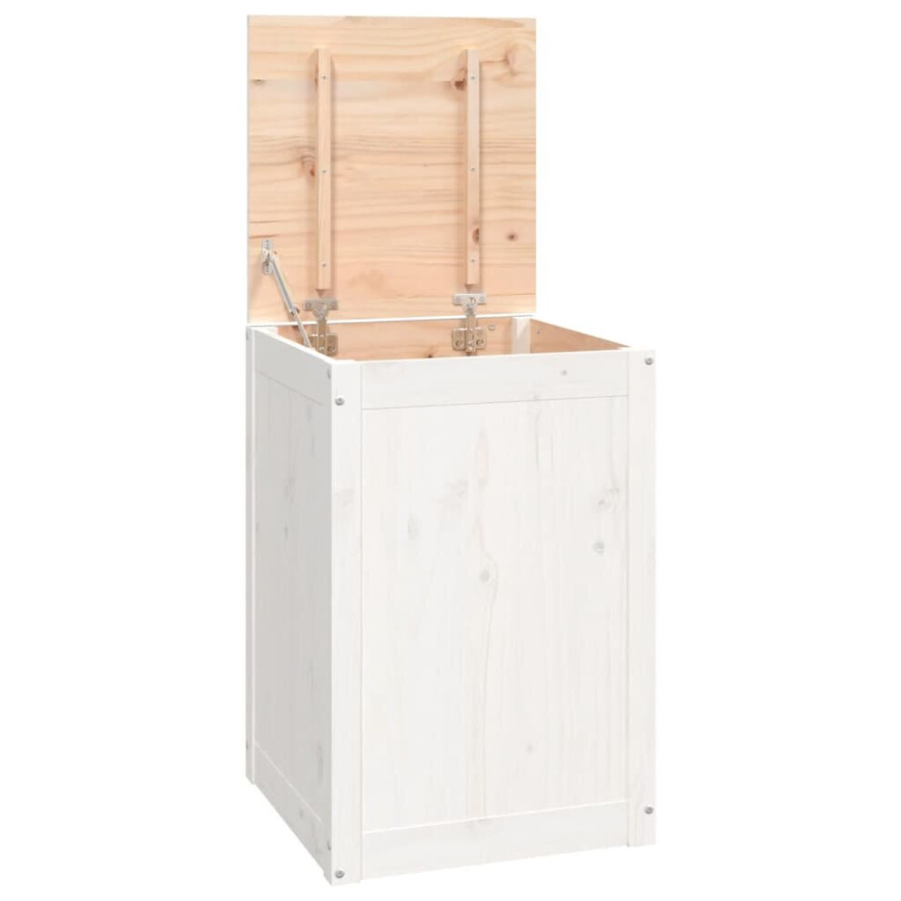 (white) vidaXL Solid Wood Pine Laundry Box Bin Multi Colours 44x44x66 cm/88.5x44x66 cm