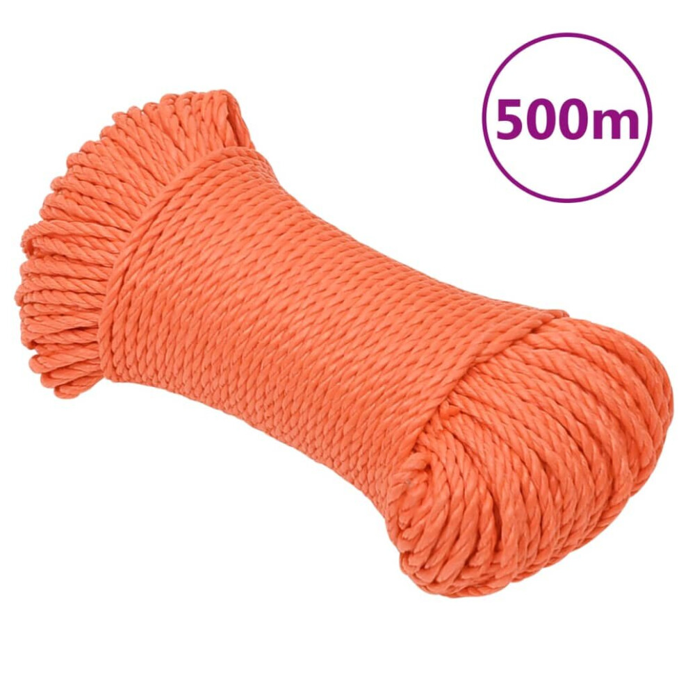 Vidaxl (Orange, 3 Mm/ 500 M) Twisted Rope Garden Workshop Line Work Rope Boat Rope Polypropylene